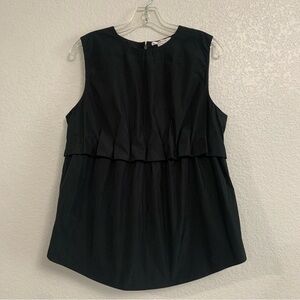Carven Top Women 12 44 Sleeveless Pleated Back Zip Avant Garde Architectural